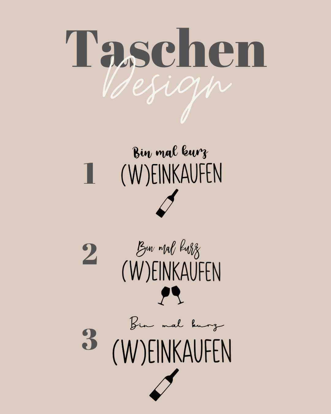 Jute-Shopper Ich bin kurz Weinkaufen