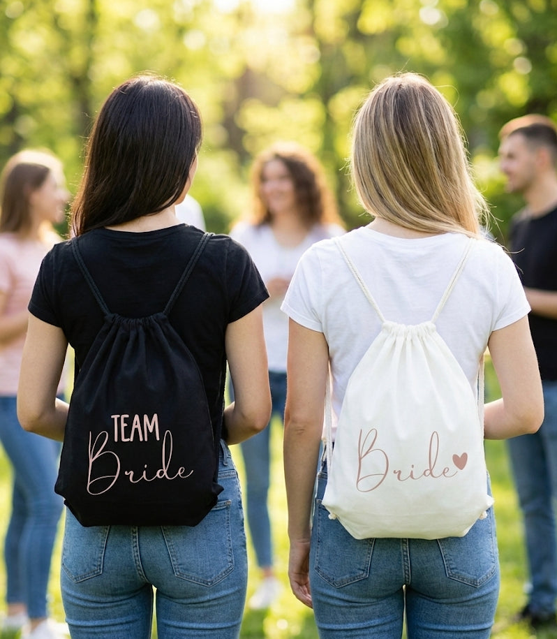 JGA Turnbeutel Jutebeutel Team Braut/Team Bride Junggesellinnenabschied