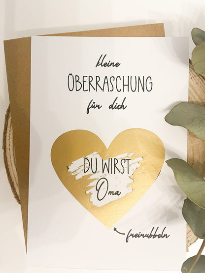 Rubbellos mit Umschlag zum selbst beschriften | gold, rosé oder grau