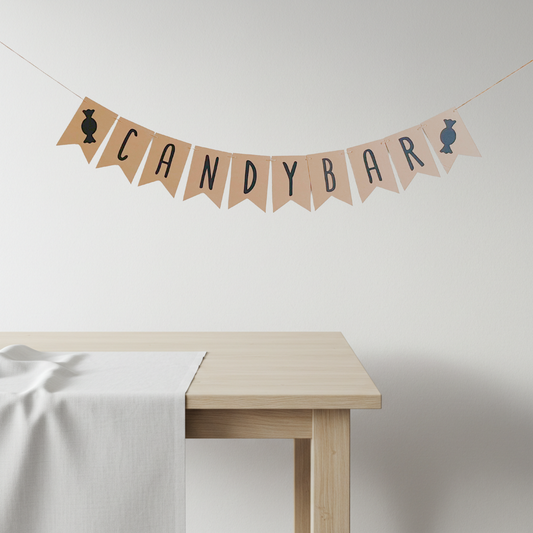 Candy Bar Wimpelkette - Perfekte Dekoration für deine Hochzeit