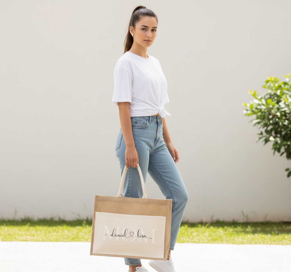 Personalisierter Jute Shopper MOM MAMA