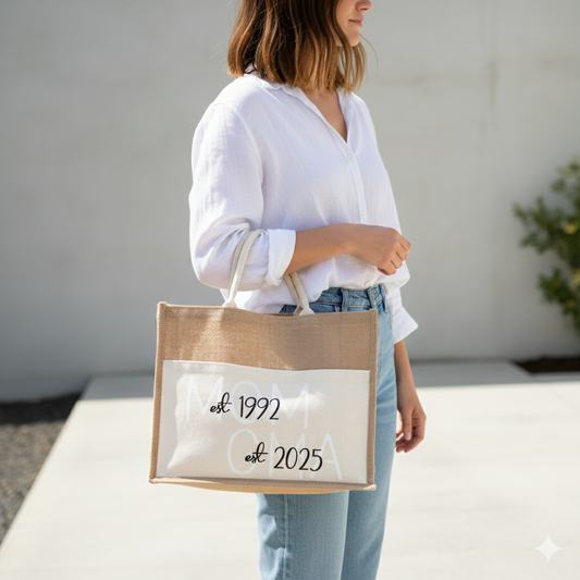 XL Jutetasche OMA MOM personalisiert l Geschenk Mama l Geburtstag, Muttertag, Danke Mama l besonderes Geschenk mit viel Liebe l Name