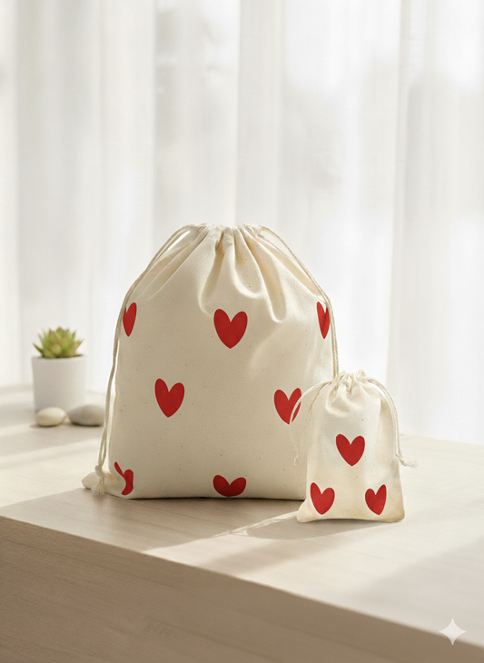 Geschenksäckchen mit Herzen, besondere Geschenk Verpackung