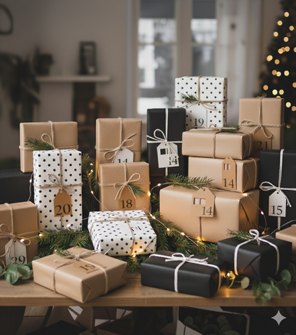 DIY Adventskalender | 24 Adventskalender-Geschenkanhänger in Hausform