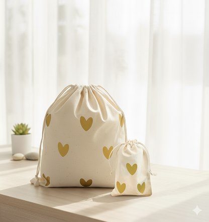 Geschenksäckchen mit Herzen, besondere Geschenk Verpackung