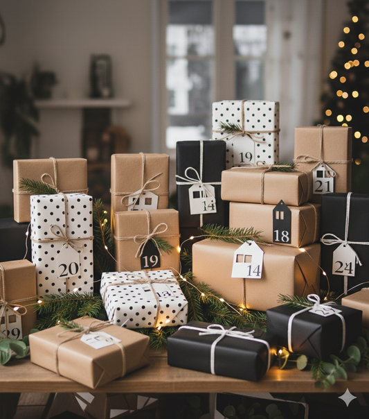 DIY Adventskalender | 24 Adventskalender-Geschenkanhänger in Hausform