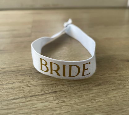 JGA Armbänder „Bride“ & „Team Bride“ | Stoffarmbänder für den Junggesellinnenabschied | Accessoire für Team Braut & Braut