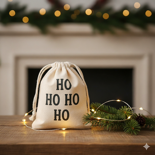 Geschenksäckchen HO HO HO Weihnachten Nikolaus Geschenk