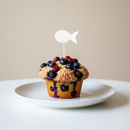 Mini Caketopper Fisch Taufe Kuchendekoration Taufdekoration