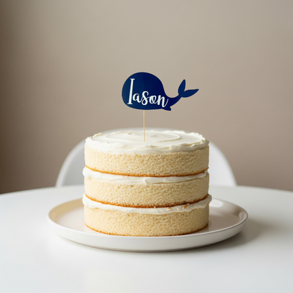 Cake Topper Wal personalisierbar Name Kuchendekoration Taufe, Geburtstag