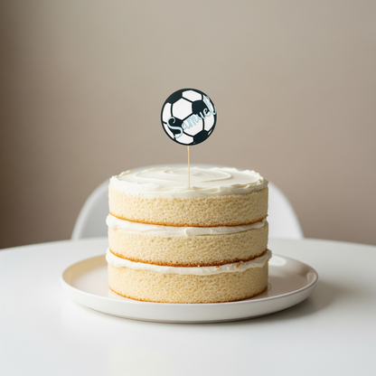 Cake Topper Fußball mit eigenem Namen, Kuchendekoration