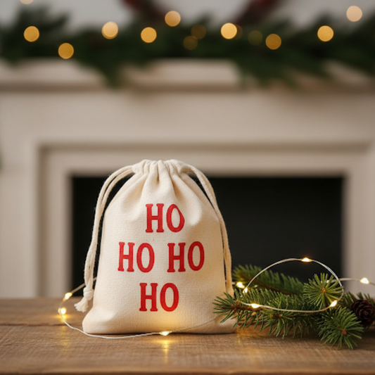 Geschenksäckchen HO HO HO Weihnachten Nikolaus Geschenk