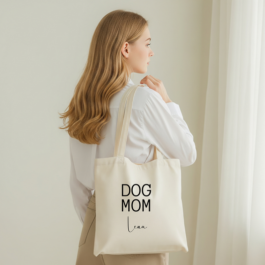 CAT MOM oder DOG MOM Tragetasche mit Name personalisierte Tasche