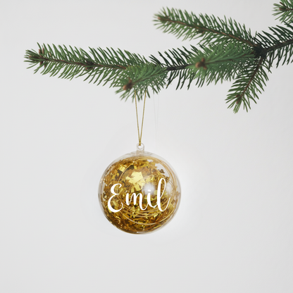 Personalisierbare Weihnachtskugel zum Befüllen