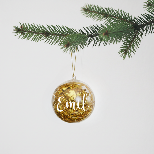 Personalisierbare Weihnachtskugel zum Befüllen