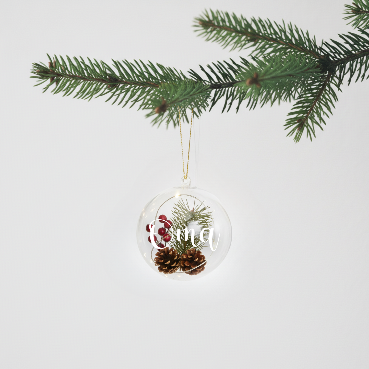 Personalisierbare Weihnachtskugel zum Befüllen