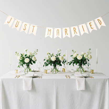 Wimpelkette "Just married" Hochzeitsgirlande Dekoration Hochzeit