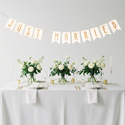 Wimpelkette "Just married" Hochzeitsgirlande Dekoration Hochzeit