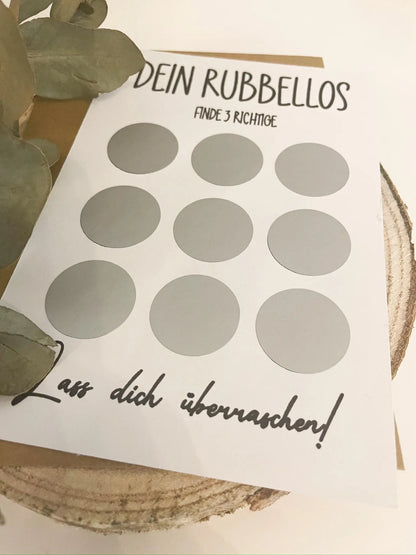 Rubbellos mit Umschlag l Geschenk Gutschein, Jahrestag, Hochzeitskarte  Glückslos | silber
