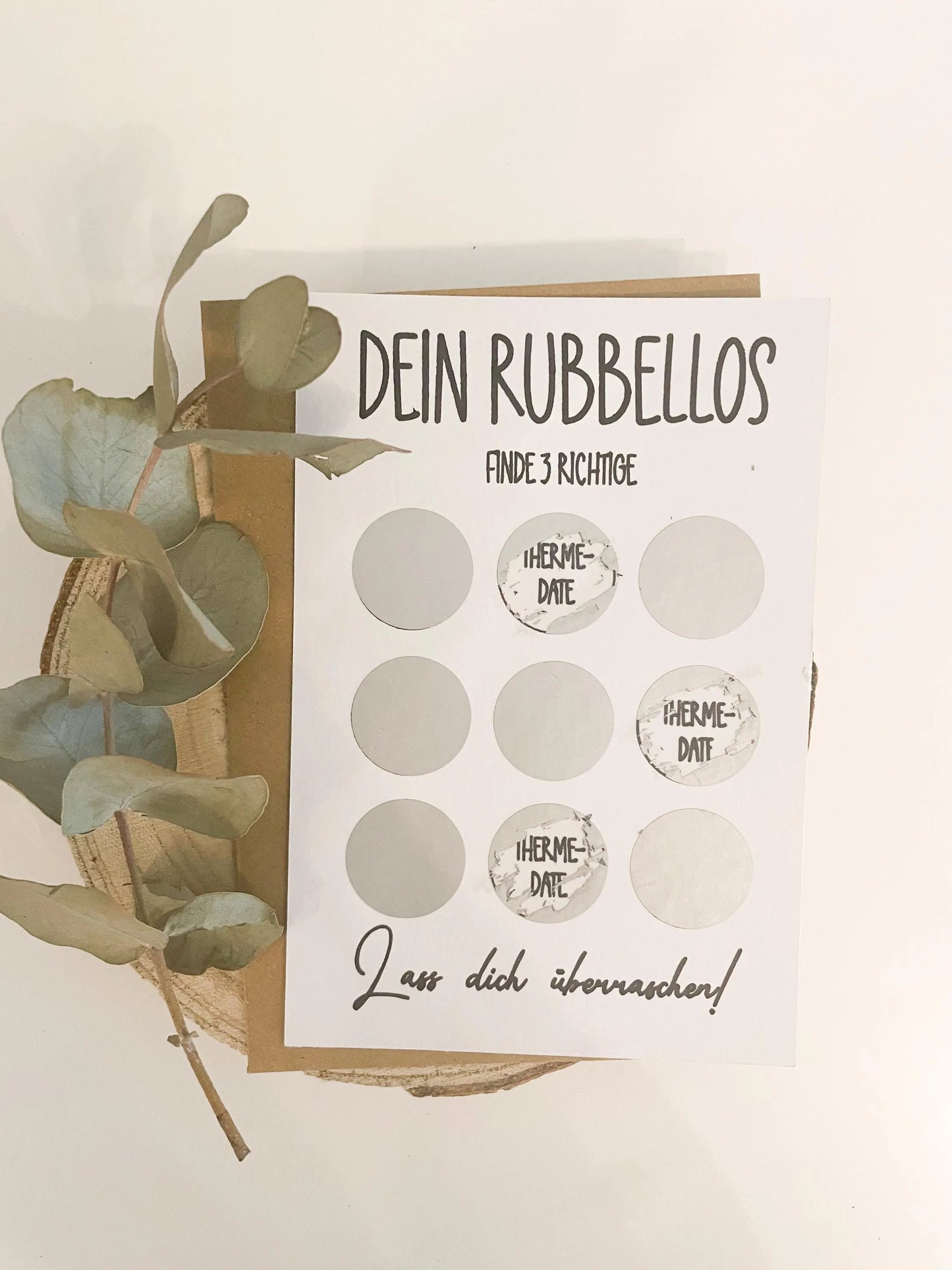 Rubbellos mit Umschlag l Geschenk Gutschein, Jahrestag, Hochzeitskarte  Glückslos | silber