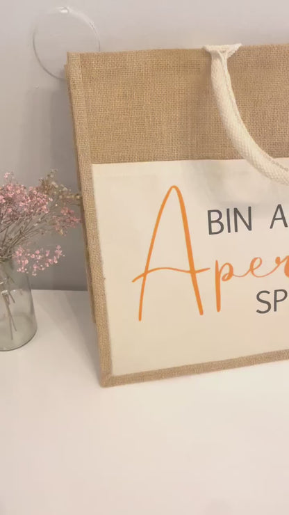 XL Jutetasche „Aperol Spritztour“ personalisiert | Große Strandtasche mit Namen | Shopper Tasche für den Sommer | Geschenk für Freundin